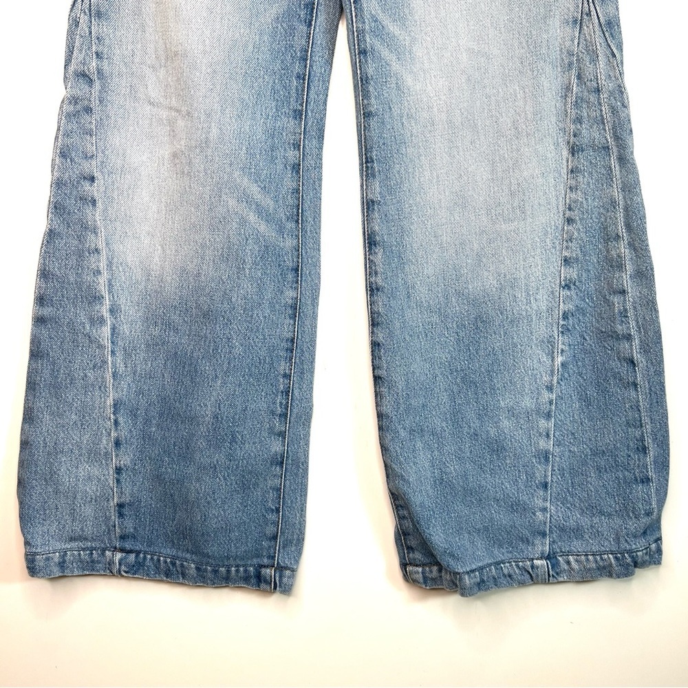FRAME Denim Le Baggy Palazzo Jeans in Iceberg Flat Size 23 - Picture 3 of 15